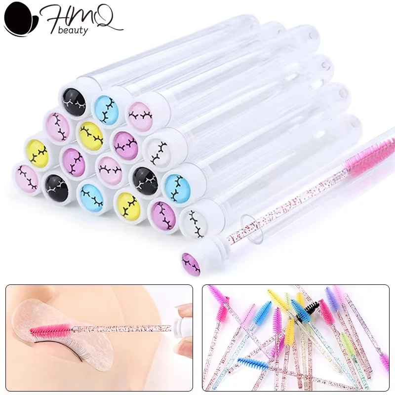 Brosse à cils réutilisable, Tube, Mascara, maquillage, Extension, fournitures, outils cosmétiques, vente en gros, 50/100/200 pièces