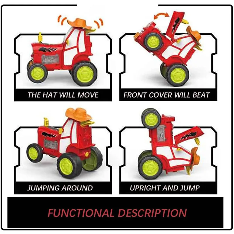 Crazy Jumping Car Toy Remote Control Car with Headlights and Music Fast Stunt RC Trucks Double Sided Toy Train for Boys Girl