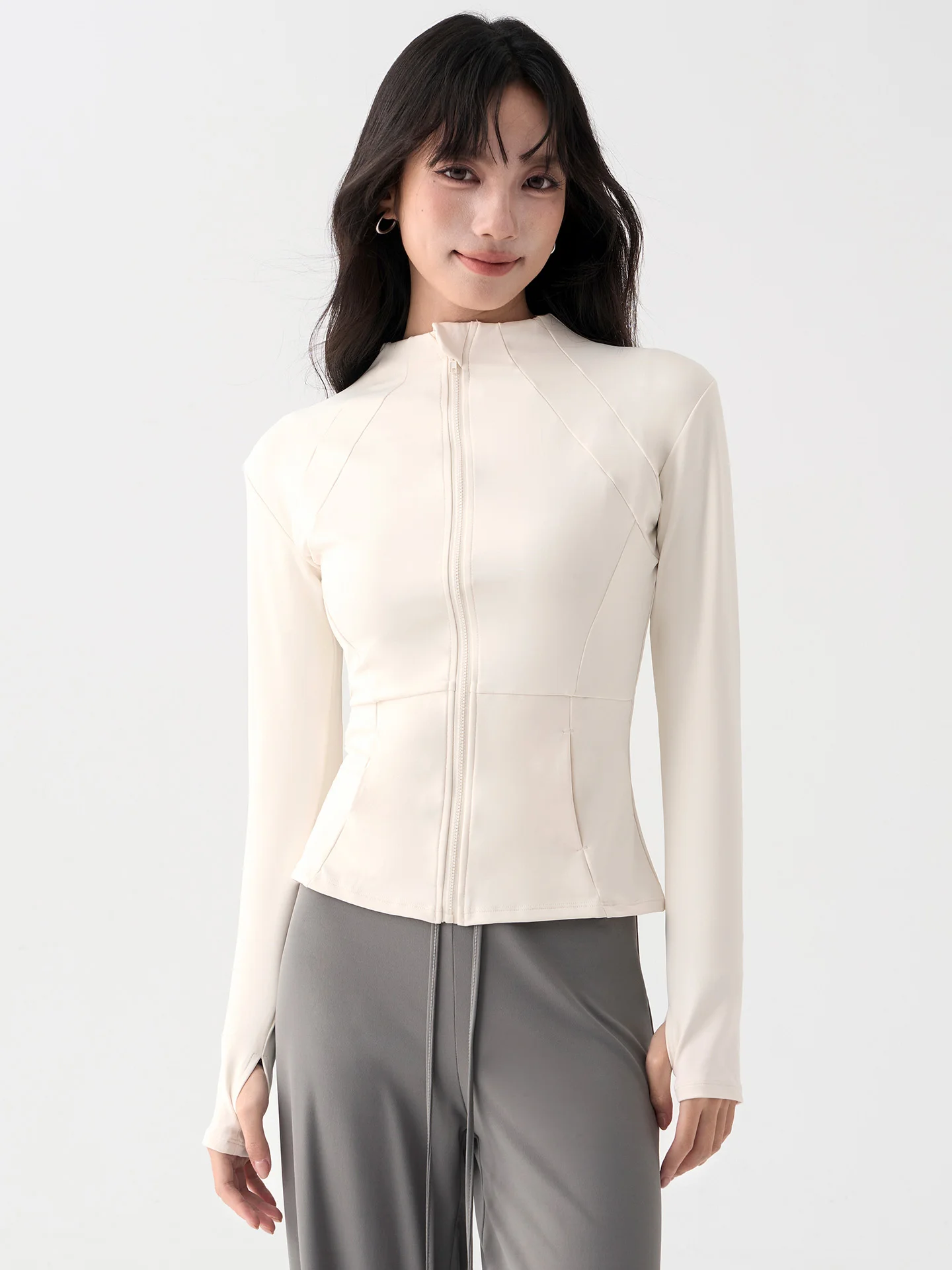 

Slim Fit Yoga Outerwear Jaet Women's Running Pilates Training Sportswear Stand Collar Autumn Winter New Sle Long Sve Z...