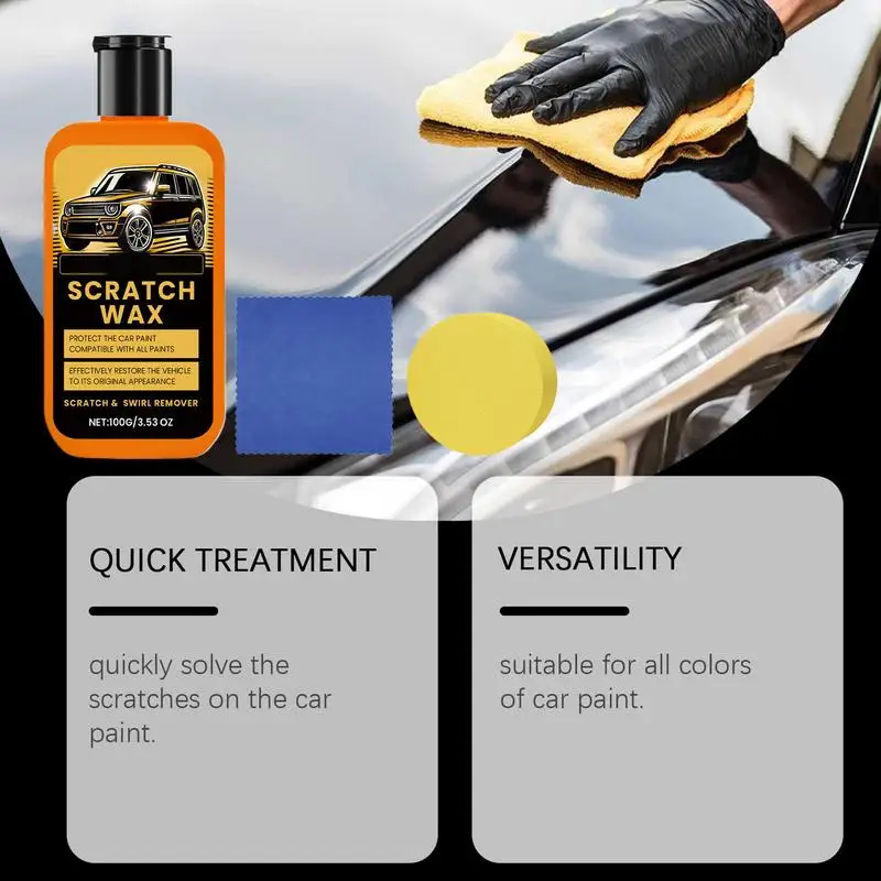 Car Paint Scratch Remover Scratch Polishing Wax Car Refurbishment Brightening Finish Wax Polishing Paste With Sponge For