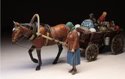 1:35 Resin Model Assembly Kit Toy Soviet Refugee Carriage Model Needs To Be Assembled and Unpainted