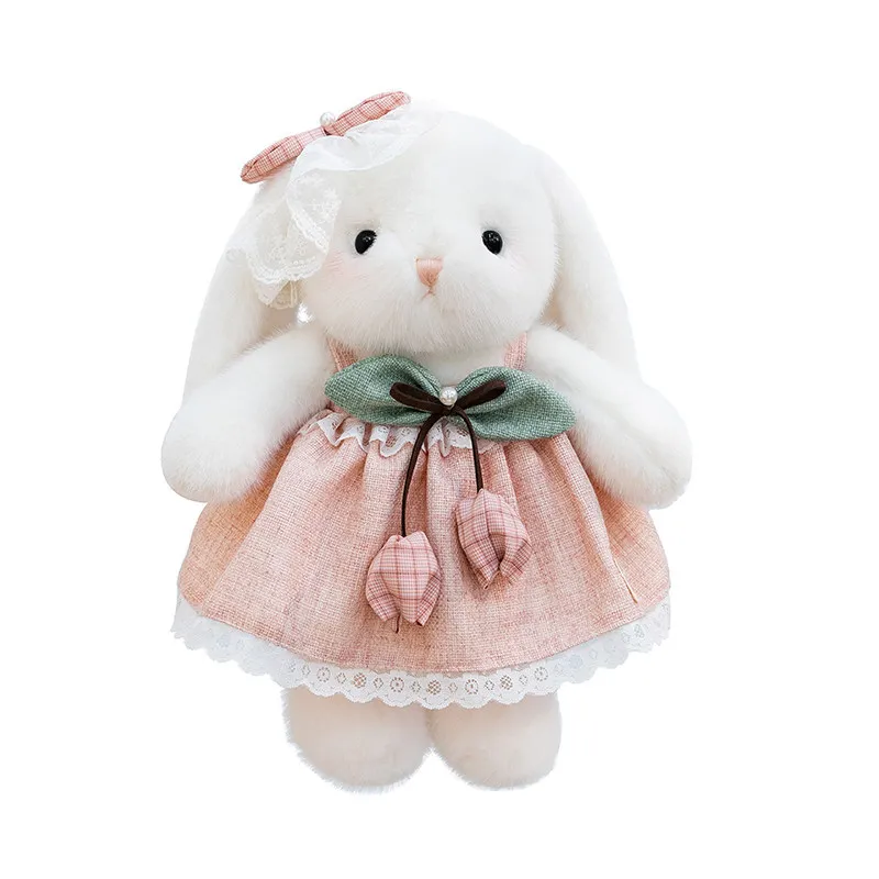 ZWY Taro Boba Bunny Plush Toy Flower Dress Stuffed Animal Cute Hugging Pillow for Girls Gift Idea