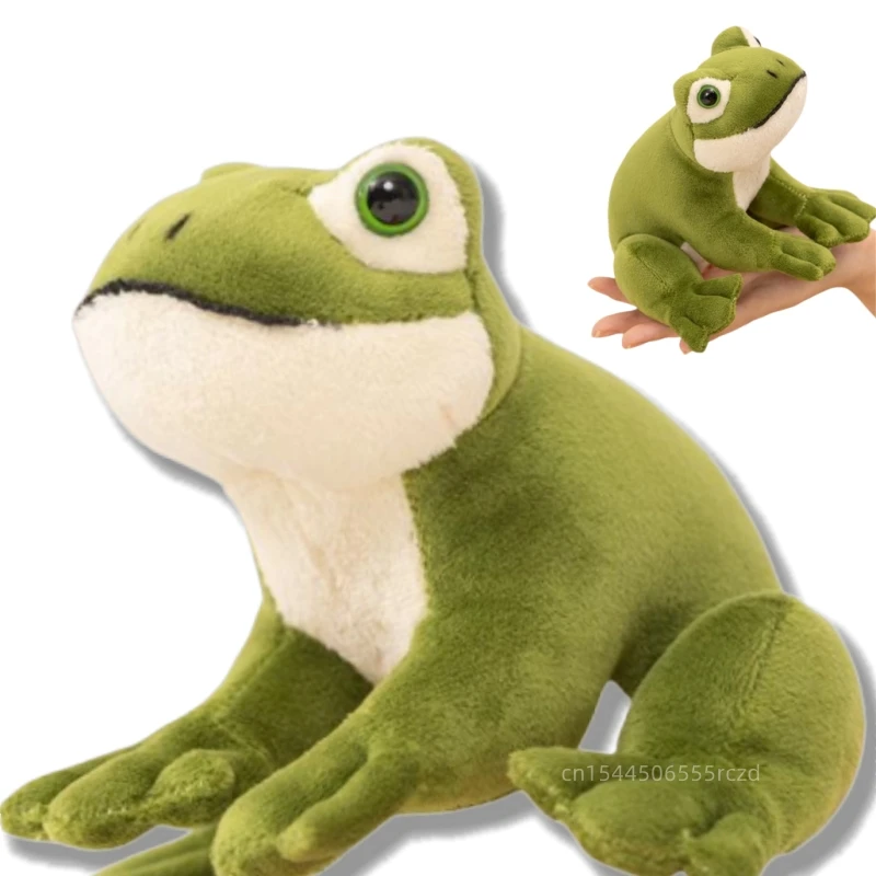 

12cm Cute Cartoon Green Frog Plush Doll Kawaii Soft Amphibian Reptile Green Frog Plush Toy Home Decoration Gift For Children