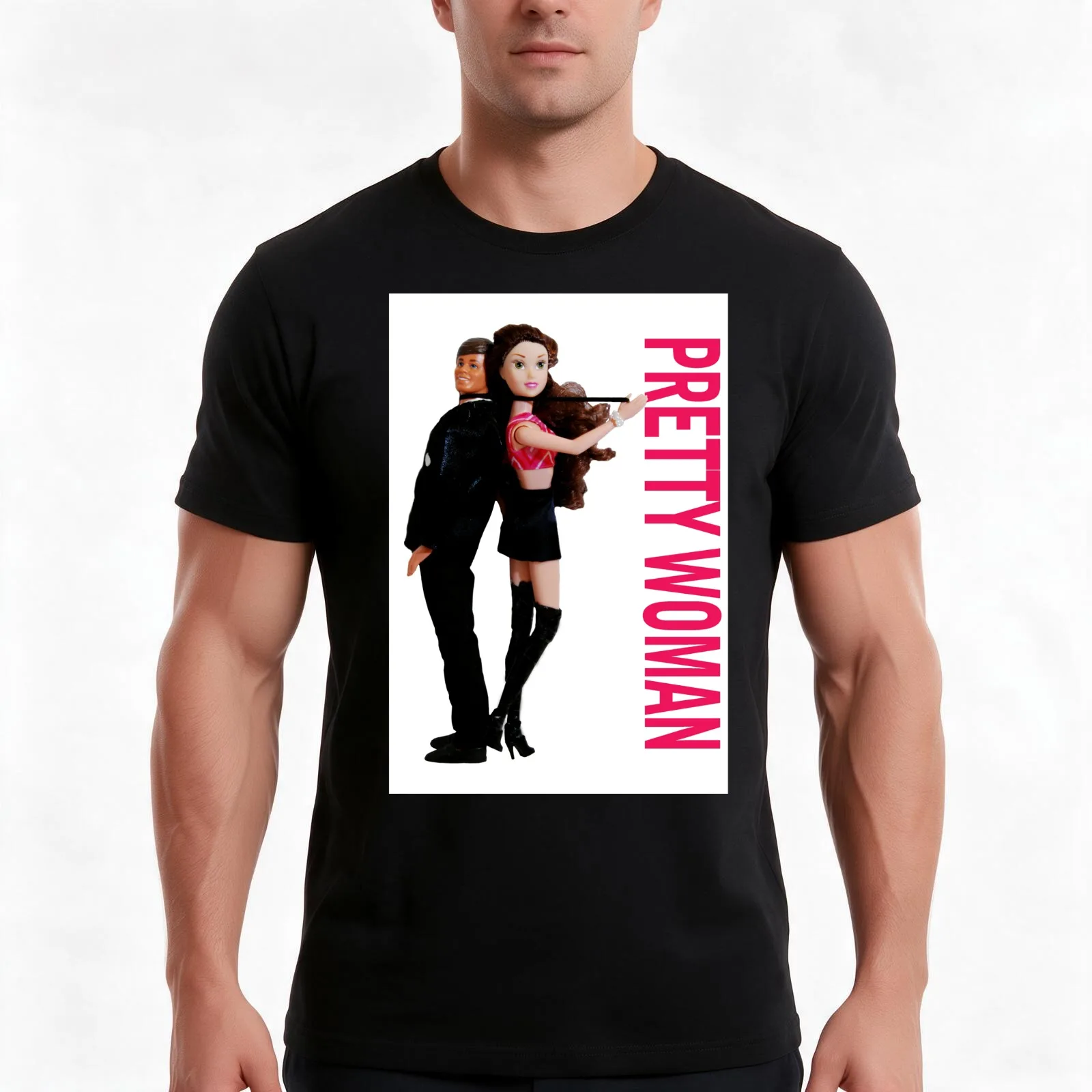 A Plastic World - Pretty Woman T-Shirt, Summer Casual Cotton Tee, Oversized Streetwear Tops, Vintage Graphic Print, 100% Cotton