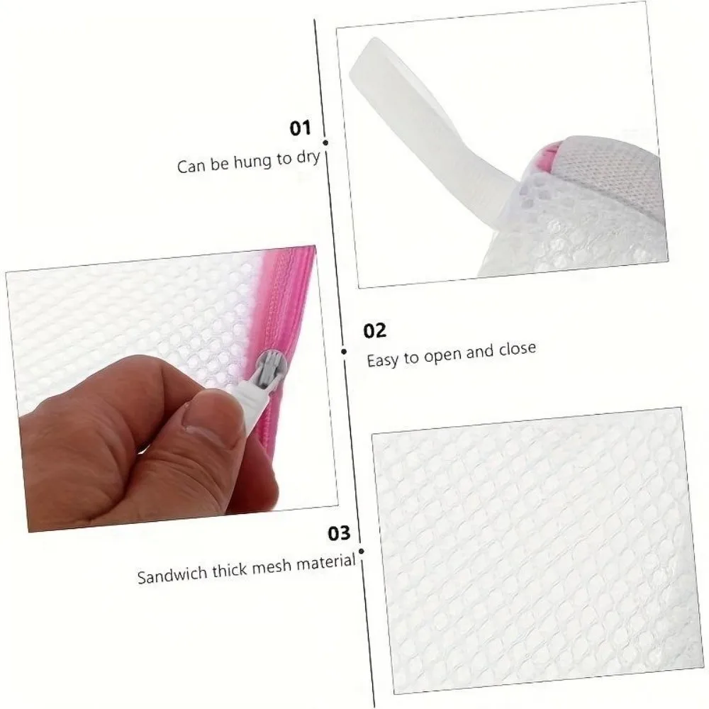 Simple Mini Small Mesh Laundry Bag Single-Layer Mesh Machine Zipper Bag Polyester Zipper Scent Beads Special Bags Travel