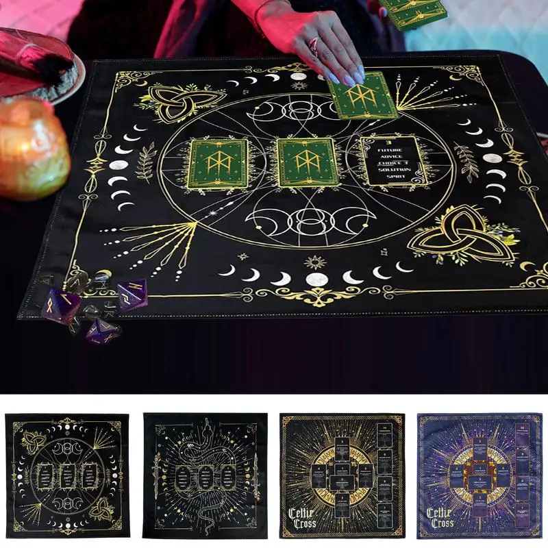 Altar Cloth Tarot Reading Mat Thickened Velvet Table Cloth Spiritual Oracle Card Pad For Cave Room  Wall Decor Divination Tools