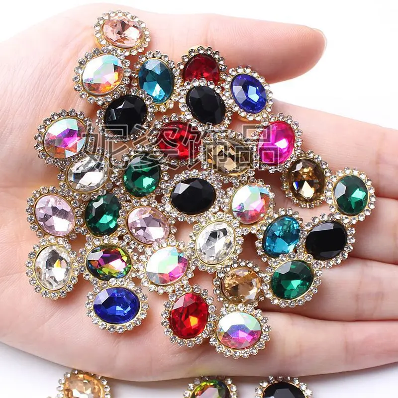 

Oval double-layer claw drill 8x10mm40 pcs/200 pcs handmade DIY hand-sewn clothing face sticker eyebrow sticker material
