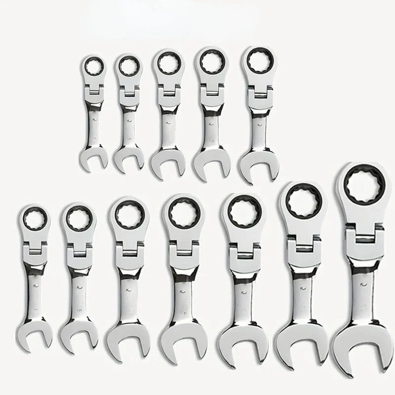 Imagem -01 - Flexible Pivoting Head Ratchet Chave Curta Chave de Garagem Metric Hand Tool Mm19 mm Auto e Reparação Doméstica 1pc flexible pivoting head ratchet chave curta chave de garagem metric hand tool mm19 mm auto e reparacao domestica 1pc 01