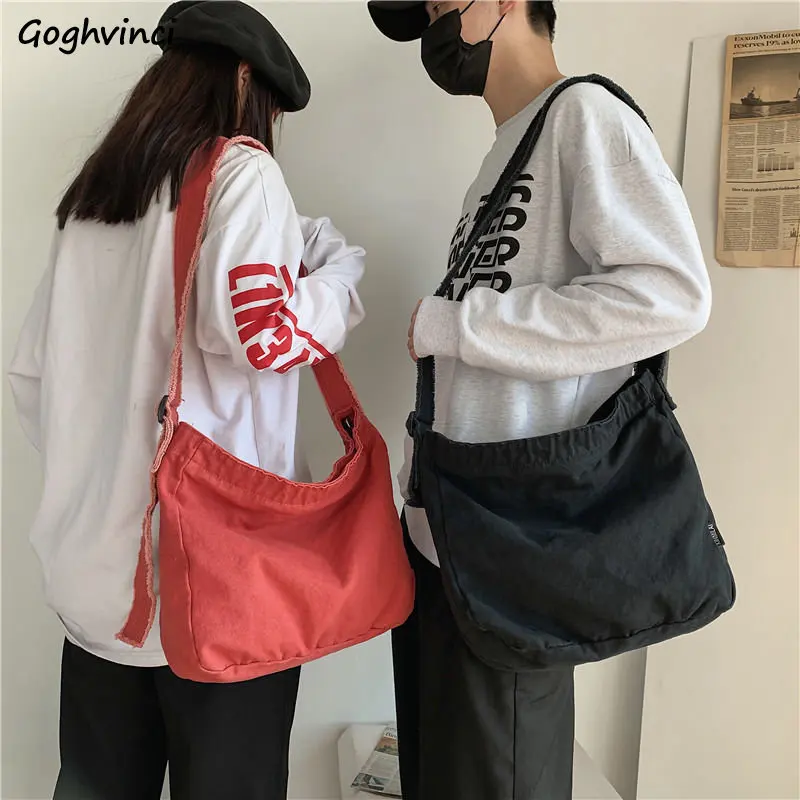 Bolsos de mensajero Retro Harajuku para hombre, bandolera de gran capacidad, bolsos escolares que combinan con todo, bolso de lona para estudiantes