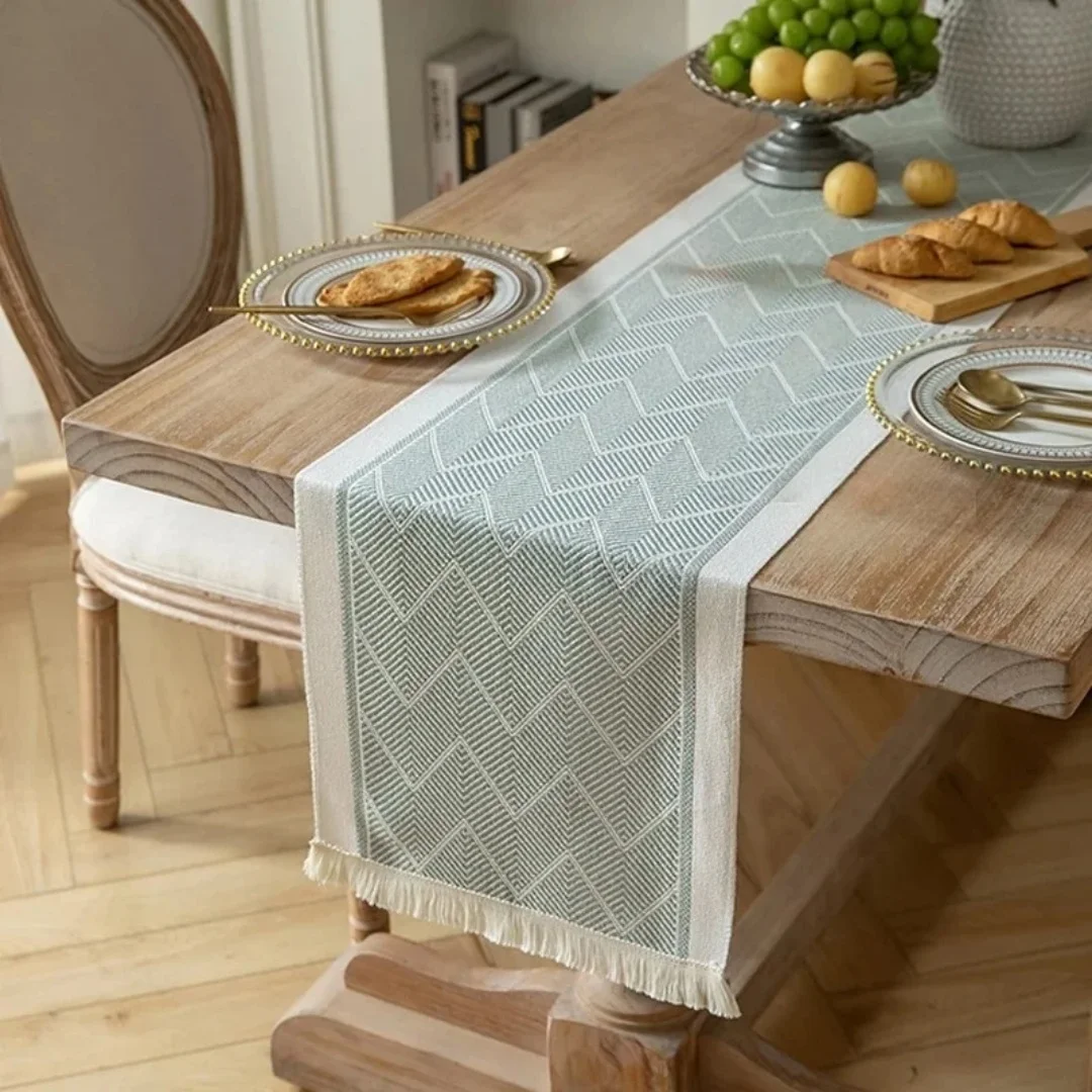 Table à manger minimaliste nordique avec tissu à longue bande, Table à thé, armoire latérale, décoration en tissu de couverture, nouveau drapeau de Table étanche