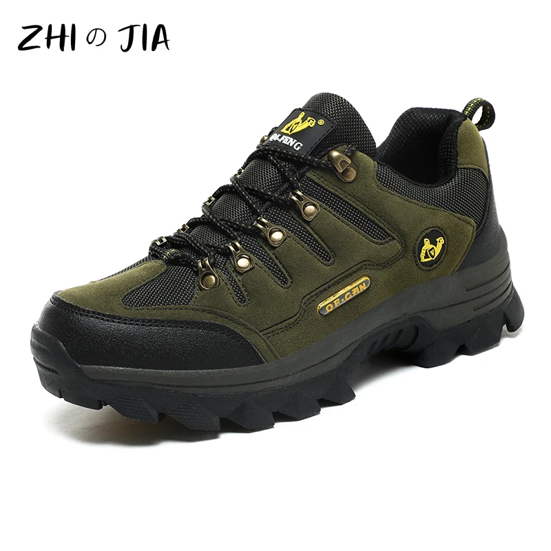 Outdoor Men\'s Sneaker Autumn Winter Couples Casual Shoes Mountaineering Shoes Men\'s Leather Walking Shoes Large Footwear