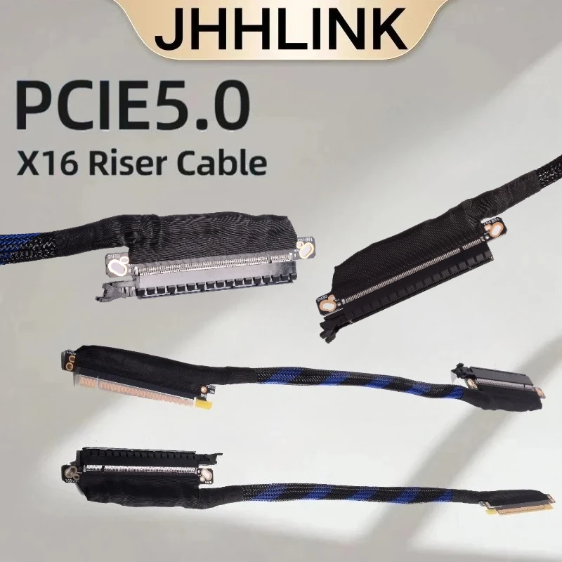 PCI-E 5.0 X16 Server External Graphics Card Extension Cable 64GB\S GEN 5 Lossless Server Braided Mesh Bending GPU Extender Cable