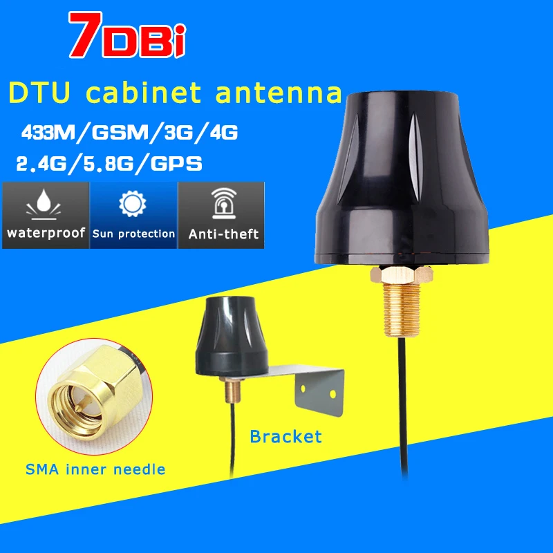 Gain7-28dBi rg174 SMA внутренняя игольчатая антенна шкафа 4g 2g 2,4g wifi gsm gprs 433M gps наружная Водонепроницаемая Противоугонная зарядная батарея