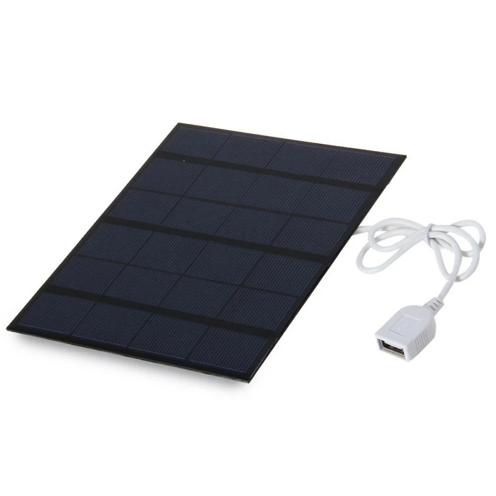 3.5W 6V Polycrystalline Solar-Panel Charger With USB Port For Power Bank And Mobile-Phone Portable Outdoor Camping Energy Supply