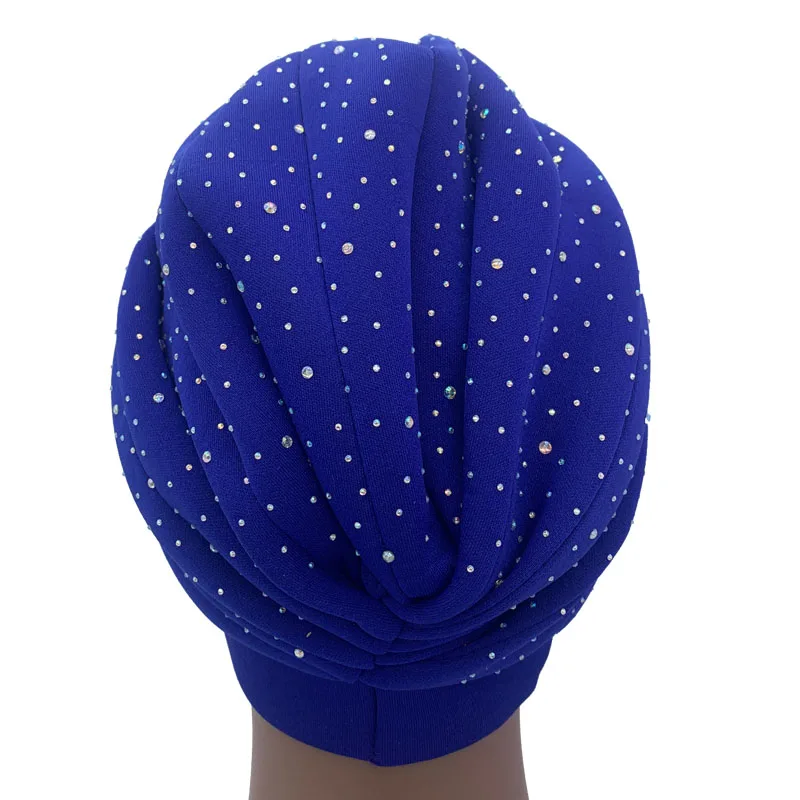 Luxury Rhinestones Women\'s Turban Hat 2023 New Lady Head Wrap African Geles Headtie Nigeria Headpiece Party Headwear Turbans