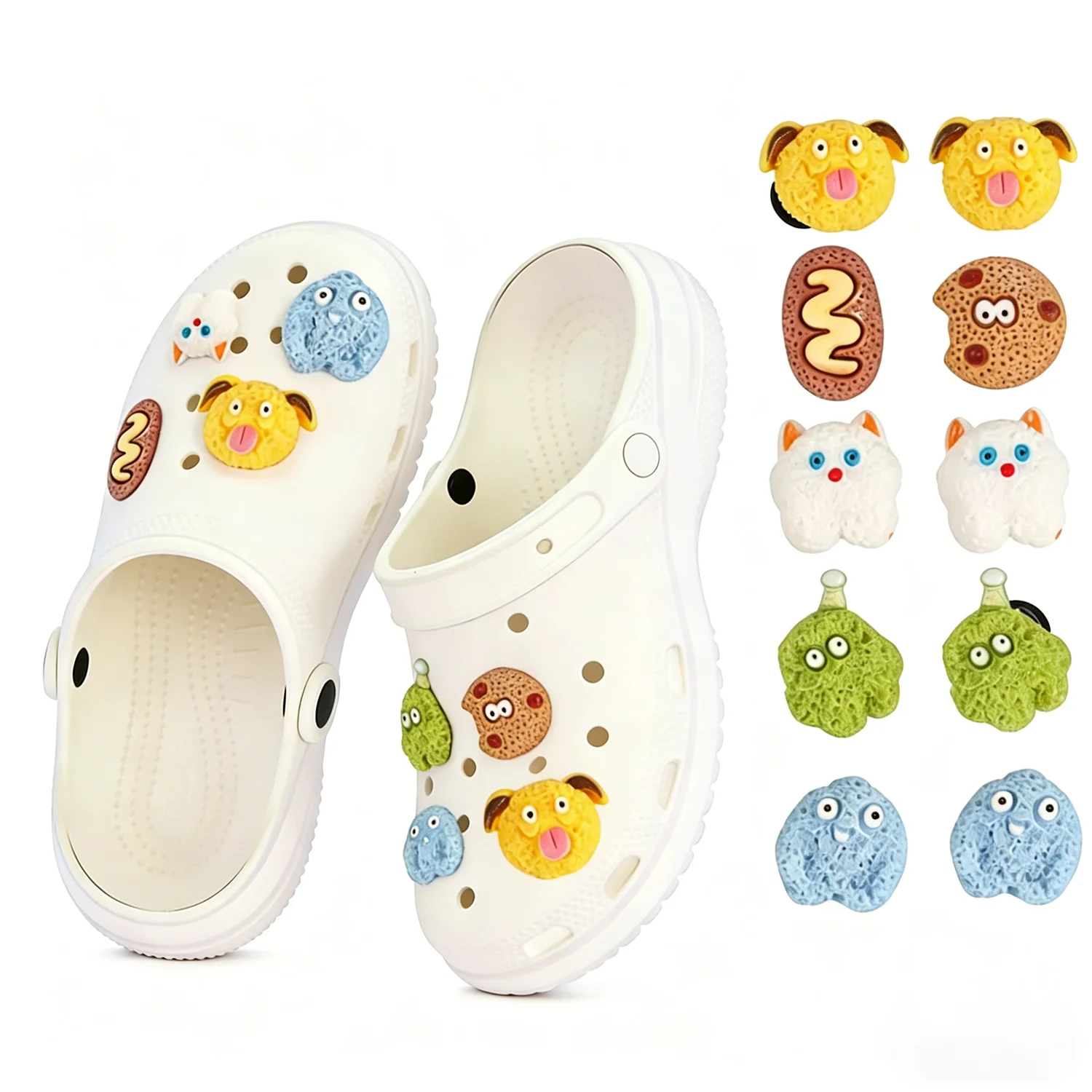 Lustige Cartoon-Schuh-Charms, hässlich-süße Hunde-, Katzen- und Monster-Dekoration für Clogs, Sandalen, Damen, Mädchen, Jungen, Männer