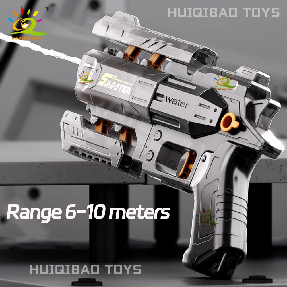 مسدس مياه صيفي بتقنية الفضاء على الشاطئ، مسدس مياه مزدوج الشكل بنقرة واحدة، نموذج قابل للطي، ألعاب إطلاق النار للبالغين #4