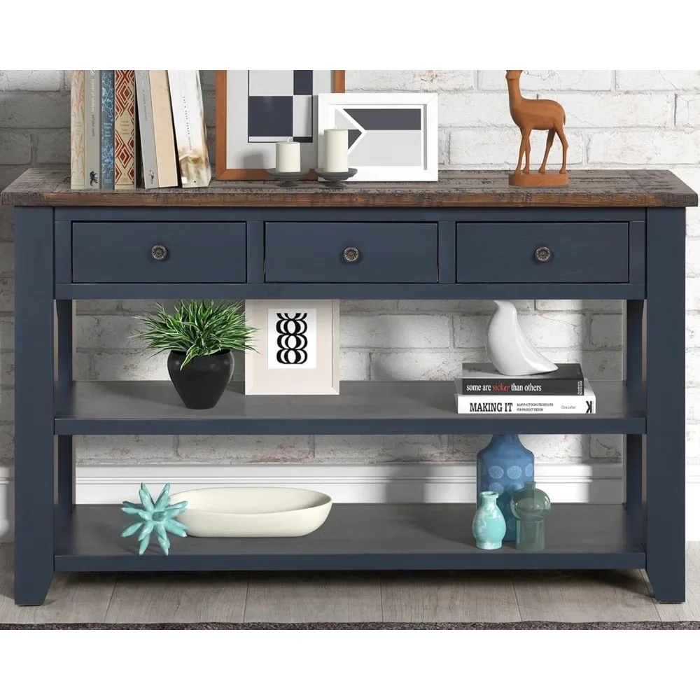 

Sofa Table with Storage Drawers and Bottom Shelf Entryway Table for Storage Entry Hallway Foyer Sofa Couch Table