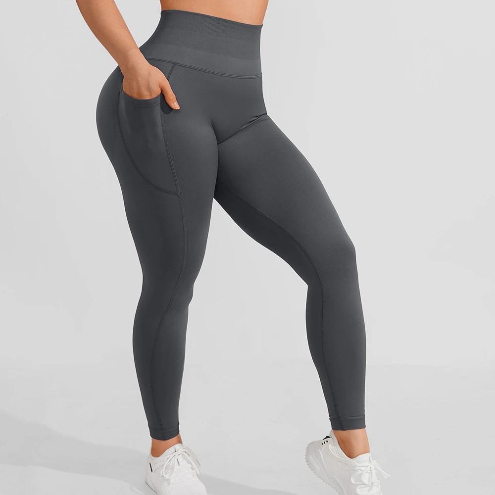 High Waist Yoga Leggings Women Seamless Sports Pants  Gym Clothes Fitness Workout Wear Scrunch Butt Gym Tights With Pockets