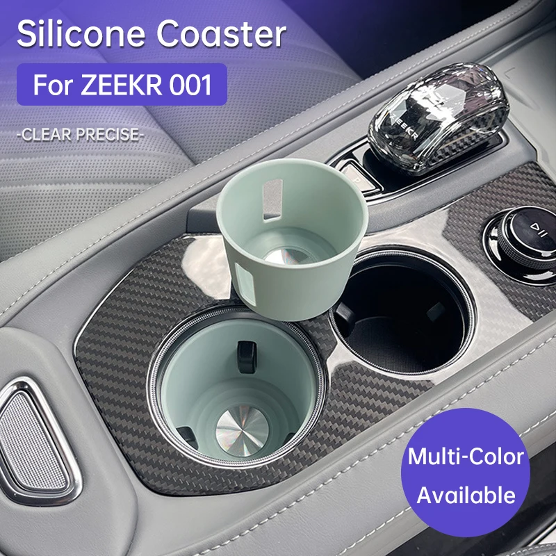 For ZEEKR 001 2021 2022 2023 2024 Car Central Control Water Cup Holder Silicone Protective Pad Car Styling Interior Accessories