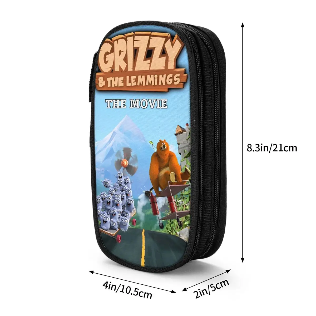 Grizzy الكرتون أنيمي مقلمة لطيف حامل قلم أكياس فتاة صبي سعة كبيرة مكتب سستة صندوق رصاص