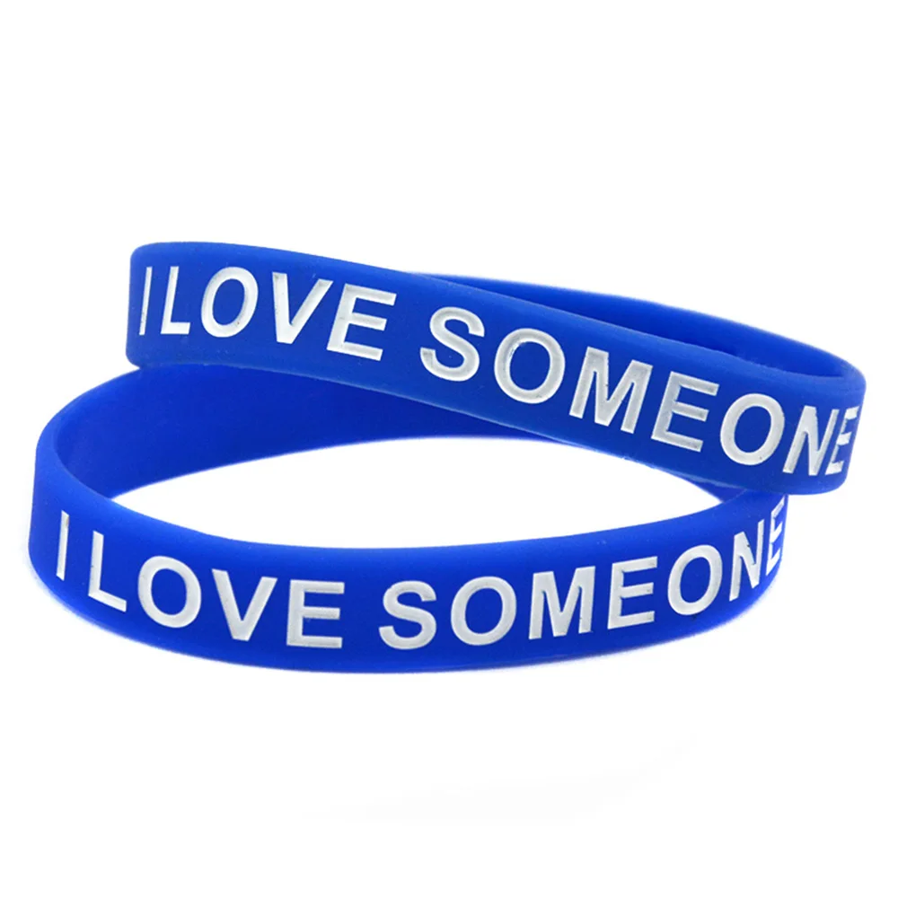 1 Stück „I Love Someone With Autism“, unterstützendes Silikonarmband, medizinisches Gummiarmband, weicher Motivationsarmreif, Erwachsenengröße – Detail 9