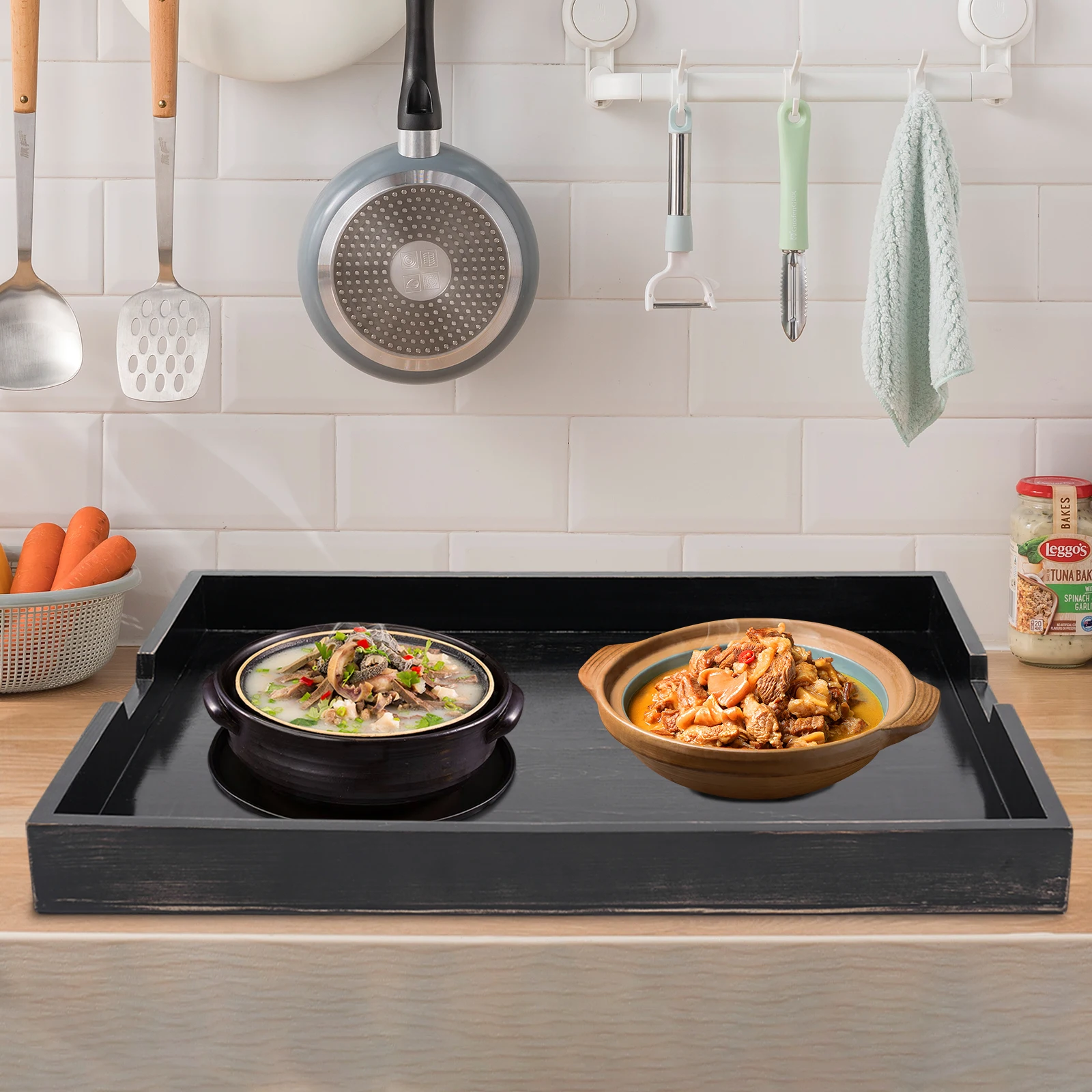 

Stove Top Cover, Noodle Board Stove Covers with Built-in Handles, Durable Extra Thick Pine Wood Handmade Cookware