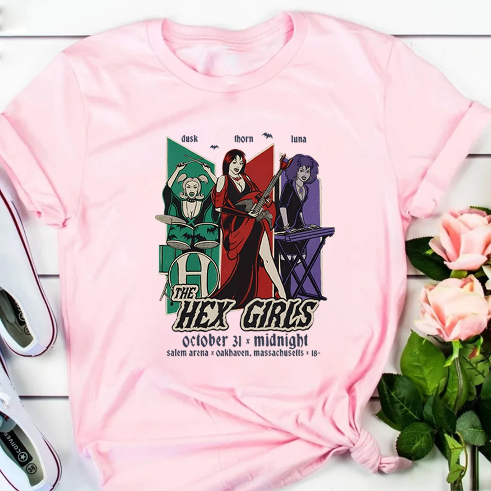 The Hex Girls Tour T-Shirt Hex Girls Concert Shirt Retro Halloween Shirts Hex Girls Rock Band Tee Rocker Mama Short Sleeves Tops