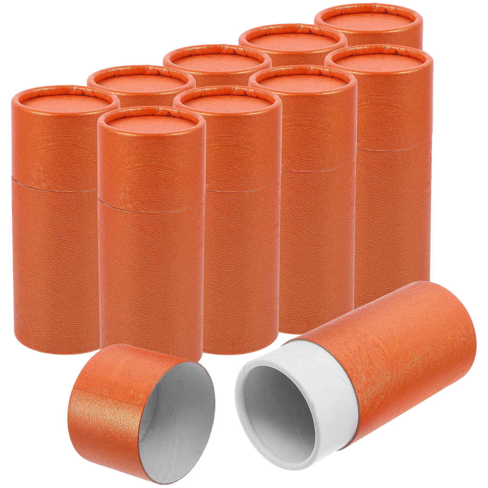 

10pcs Essential Oil Bottle Packaging Box 50ml Golden Tea Canister Container Paper Tube Gift Storage Boxes Cylinder Tea Leaf Box