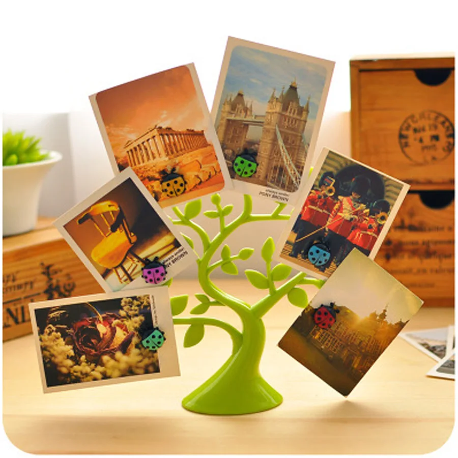 

Creative Lucky Tree Desktop Cute Memo Clips Photo Note Holders Multifunctional Decoration Magnetic Plastic Table Card Holders
