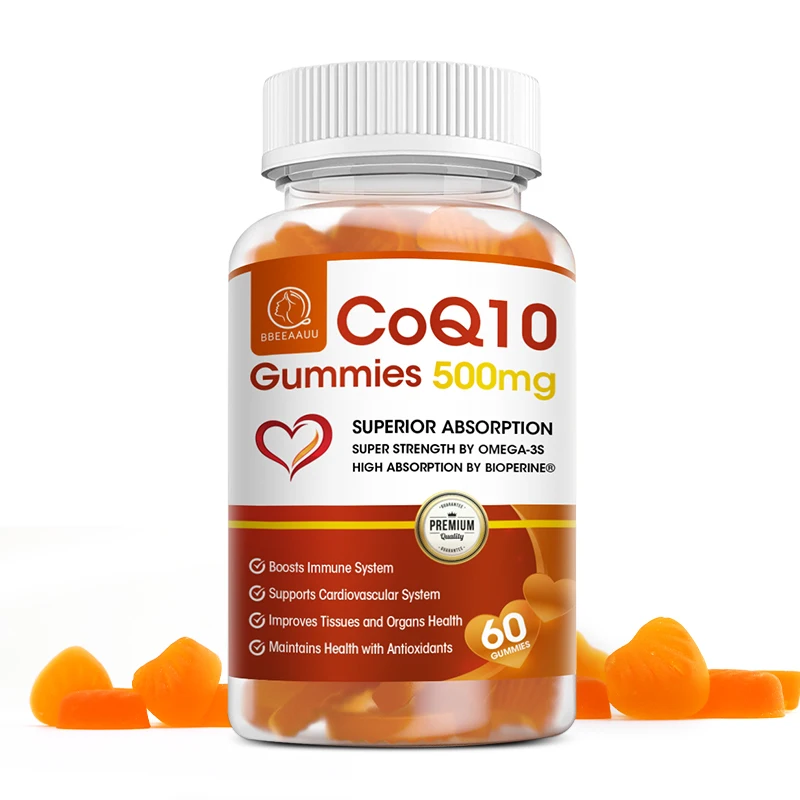 BBEEAAUU 500mg Coenzyme Q10 (CoQ10) Gummies Heart Health, Antioxidant Support - Non GMO