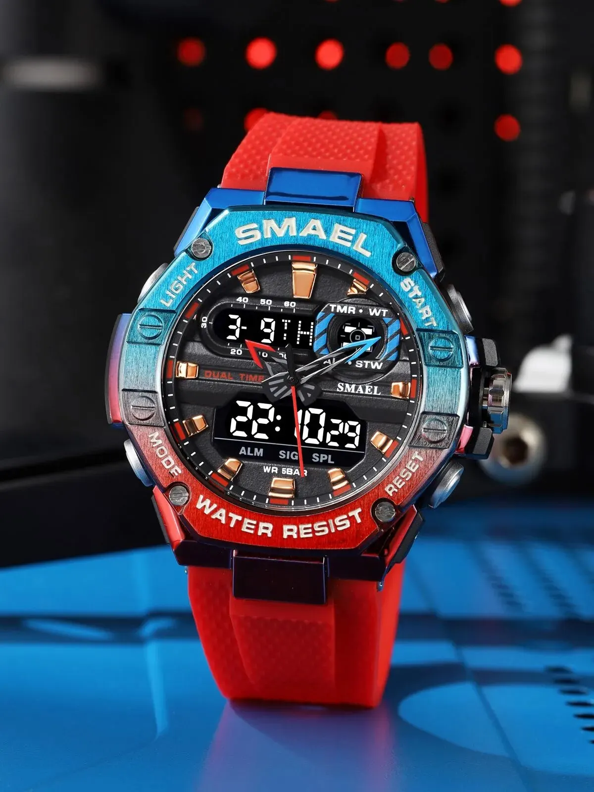 SMAEL Brand Fashion Wrist Watch Men Led Light Alarm Digital Sport Watch Dual Time 8066 For Men