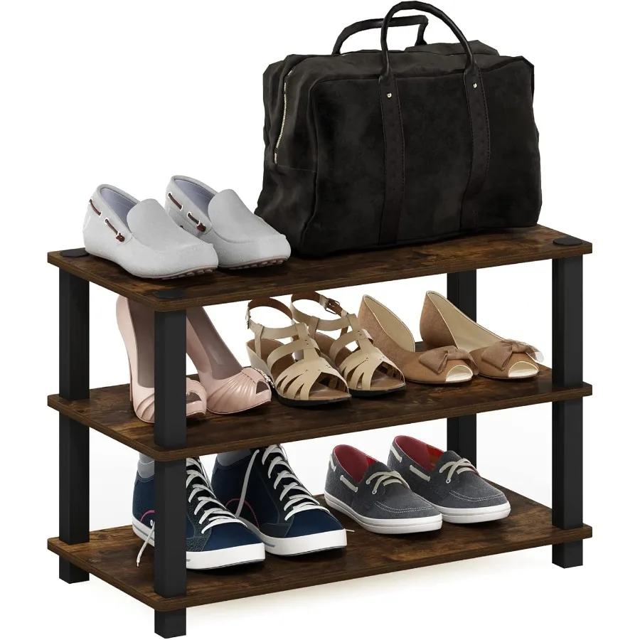 

TurnSTube 3-уровневая полка для обуви Янтарная сосна Черный