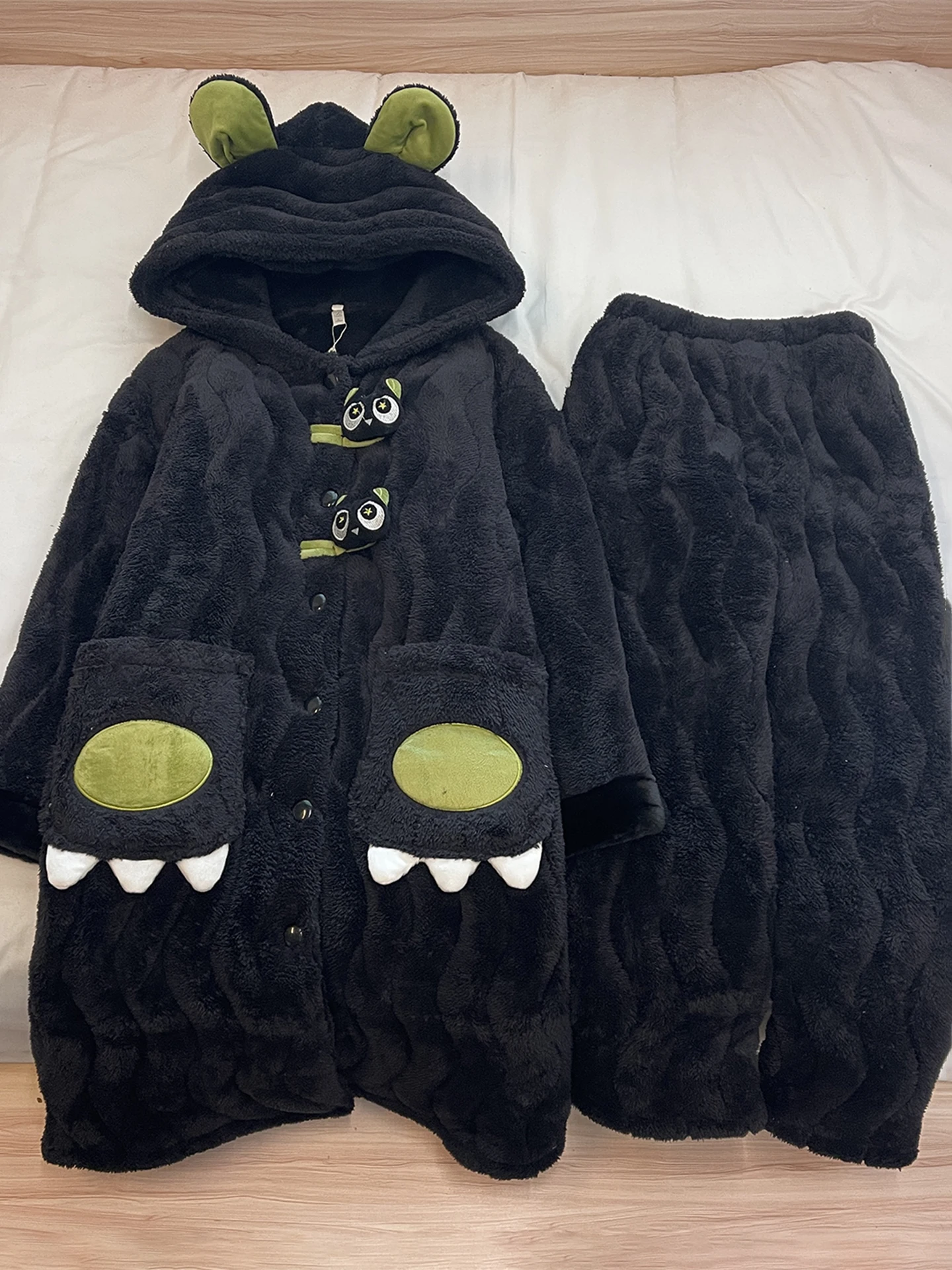 set-di-abbigliamento-da-casa-in-flanella-thiened-coral-fce-spwear-vestaglia-imbottita-in-cotone-a-strati-per-donna-taglia-grande-nero