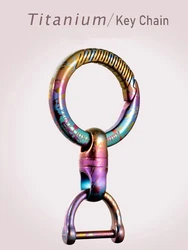 Luxury Titanium Camouflage Color 360° Rotary Key Chain Super Light Men Waist Hanging Car Keychain Key Ring Personality EDC Gifts