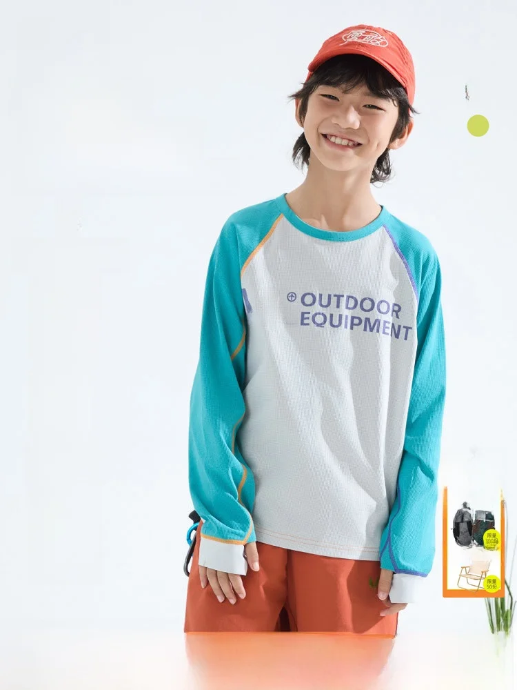 Mipo Kids Long Sleeve T-Shirt Quick Dry Lightweight Breathable Shoulder Insert Design for Boys And Girls Easy to Clean Autumn...