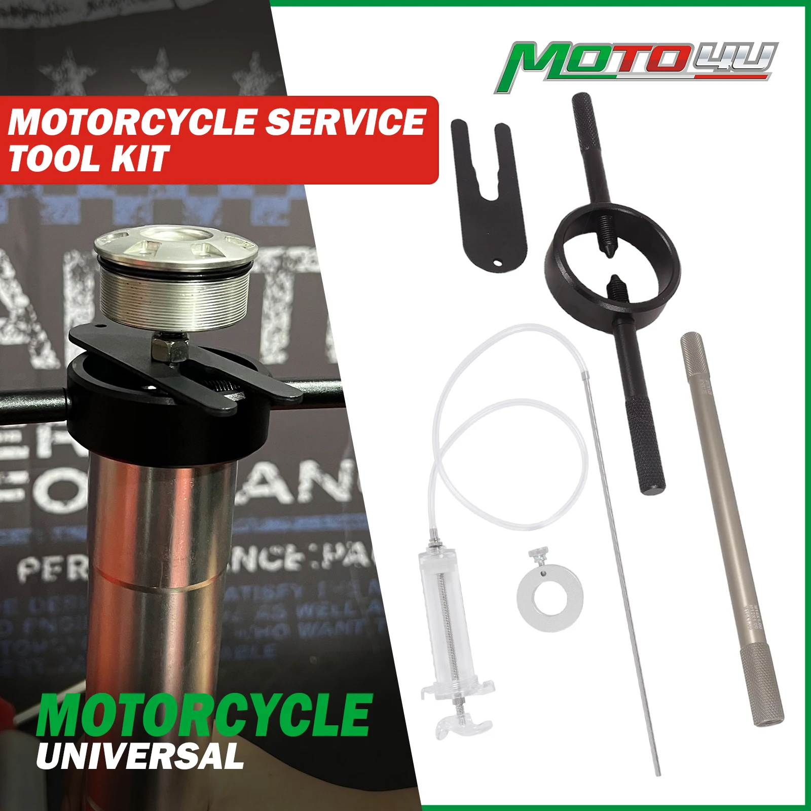 Motorcycle Repair Tools Kit Fork Oil Level Tool Fork Spring Compressor Damper Rod Bleed Tool