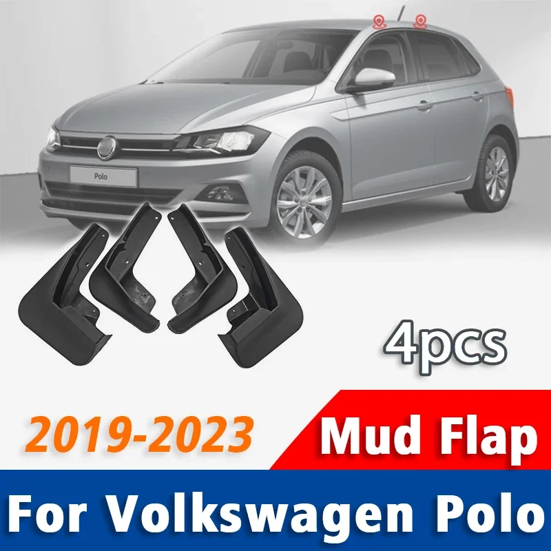 

2019-2023 FOR Volkswagen VW Polo MK6 Mudguard Fender Mud Flap Guards Splash Mudflaps Car Accessories Front Rear 4pcs Mudguards