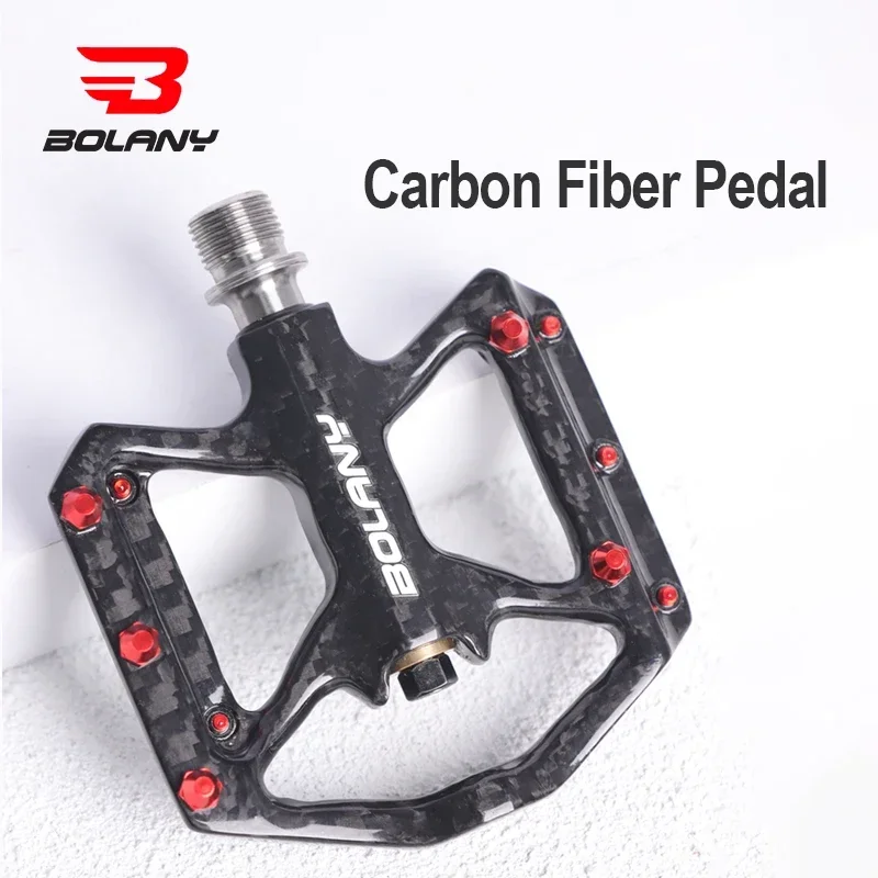 BOLANY-Carbon Fiber Bicycle Pedals, Ultralight, Non-Slip, Road Bike, MTB, 3 Bearing, Waterproof Accessories
