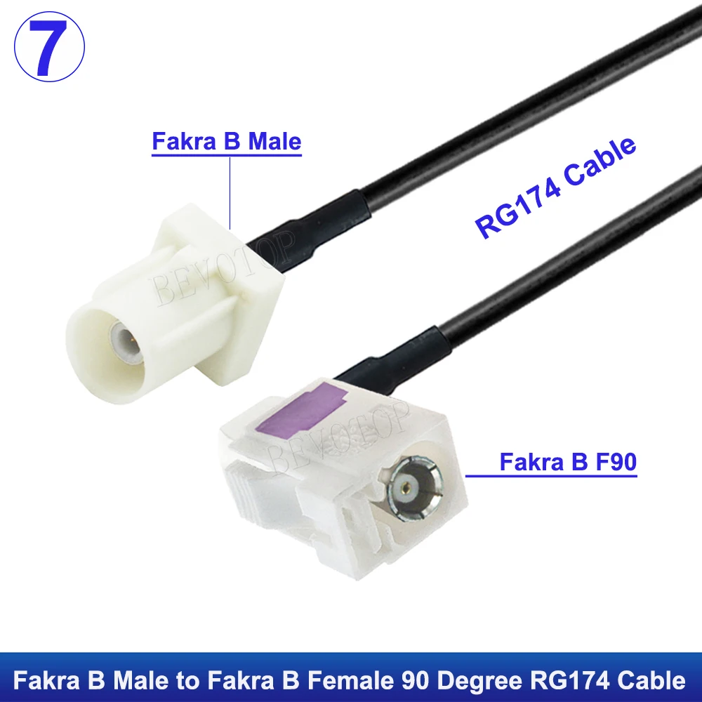 Weißes Fakra B RAL 9001 männlich weiblich RG174 Kabel Radioantenne Verlängerungskabel RF Koaxial Pigtail für Phantomradio mit Versorgung