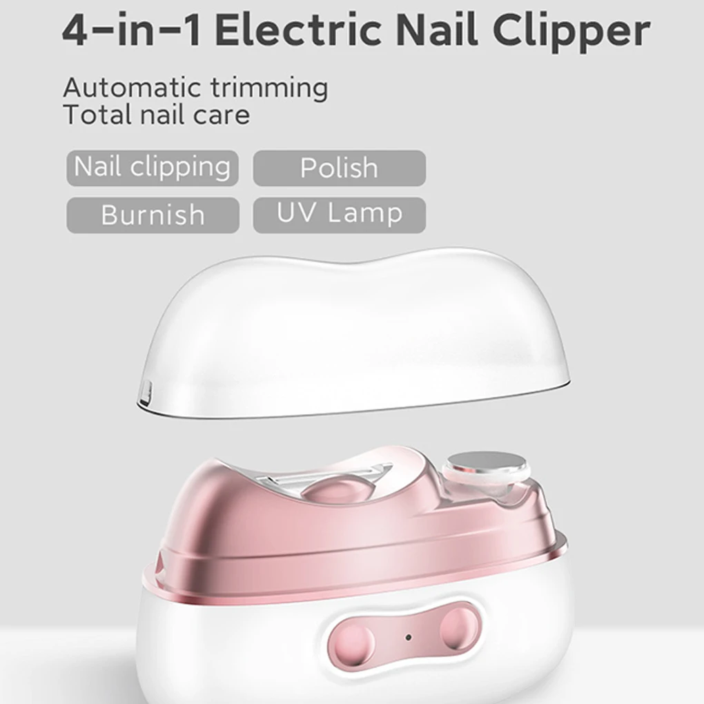 

Электрические кусачки для ногтей 4 в 1, шлифовально-полировальный станок для ногтей со светодиодной подсветкой, триммер для ногтей, маникюрный резак, уход за педикюром