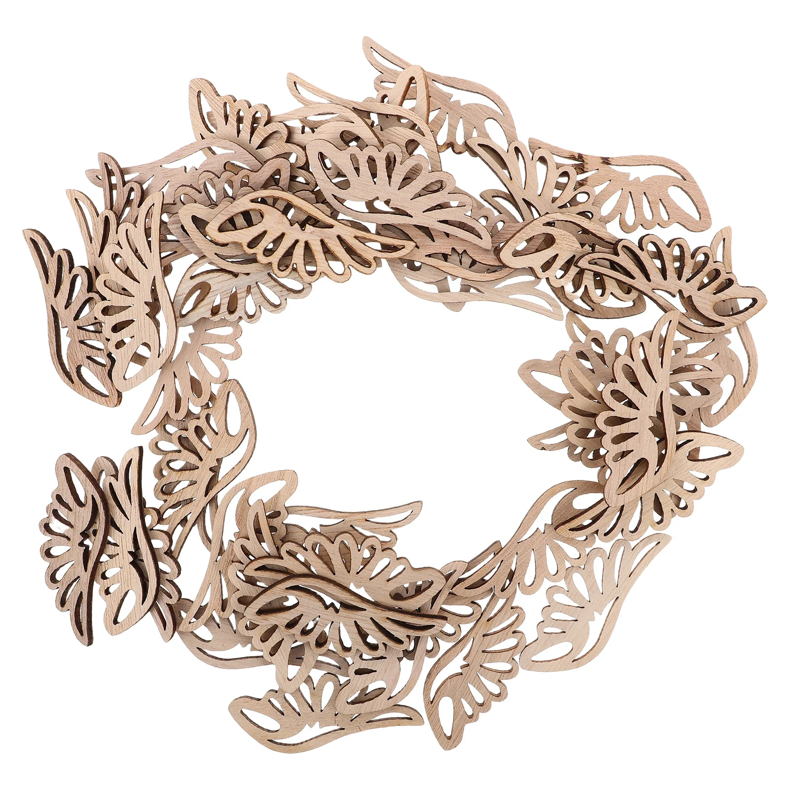 

50Pcs Wooden Angel Wings Cutouts Natural Unfinished DIY Craft Shapes Christmas Tree Decorations Wedding Home Decor Rustic