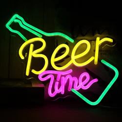 USB Powered Beer Time Led Neon Sign Shop Bar Restaurant Hotel Party Decorative Light Neon Bedroom Wall Kitchen  Decor Night Ligh