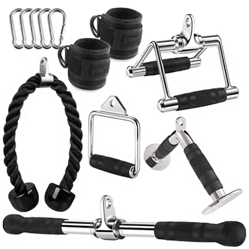 

Longmen Frame Fitness Equipment Accessories, Triceps Trainer, Biceps Tension Rope, Double Ended Pull-down Rope, Black Trainer