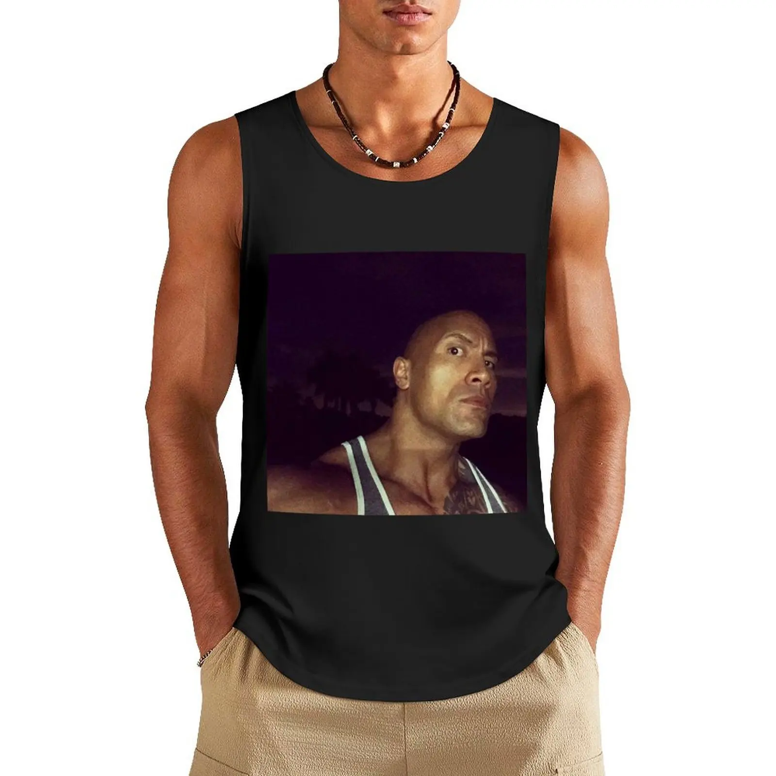 

dwayne johnson Tank Top singlets for men gym wear men sleeveless Men's t-shirts