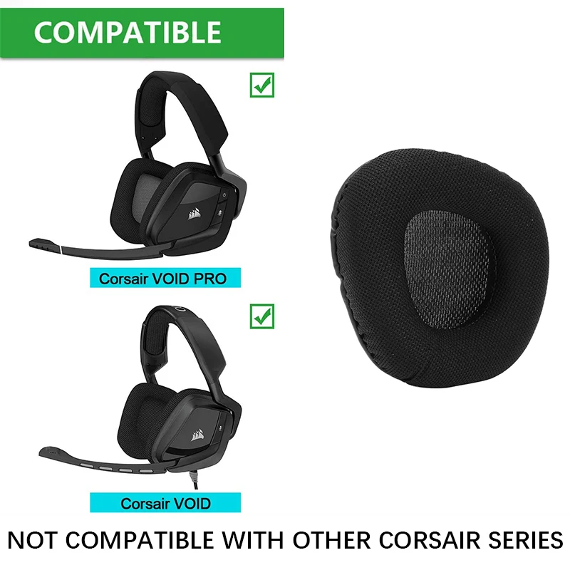 KUTOU Earpads for Corsair VOID PRO Gaming Headphones Replacement Ear Pad Cushions Soft Foam Ear Case Cover For Corsair VOID
