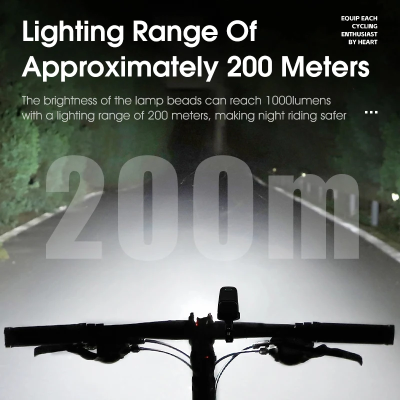 WEST BIKING Bicycle Front Light 1000 Lumens Lamp Highlight Aluminum Alloy Type-C Bike Flashlight Headlight MTB Road Bike Light