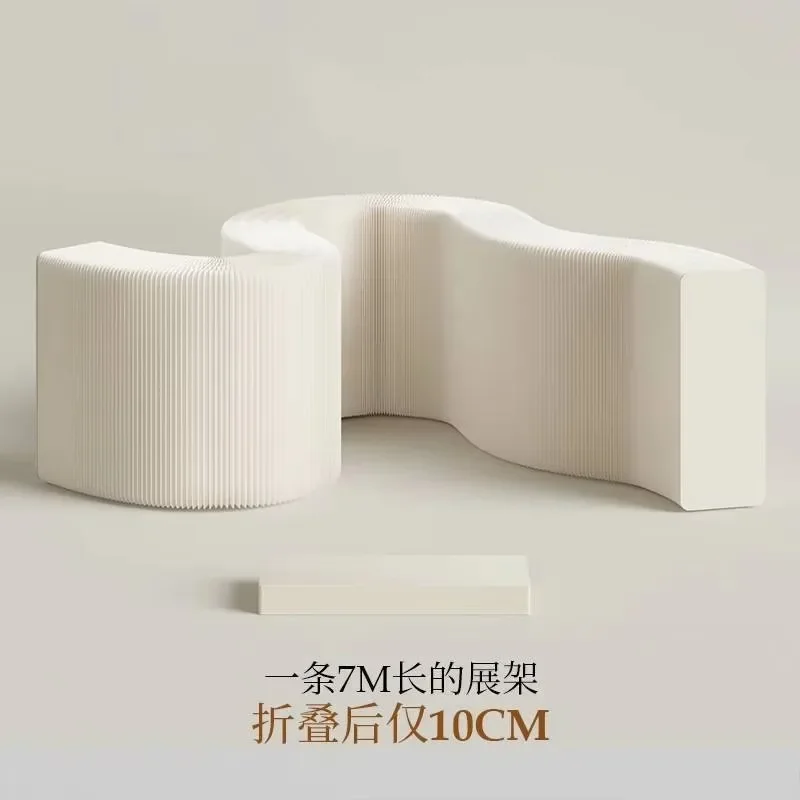 

5M New Folding Portable Removable White Organ Paper Display Stand Exhibition handbag shoes Pendants Riser Showcase