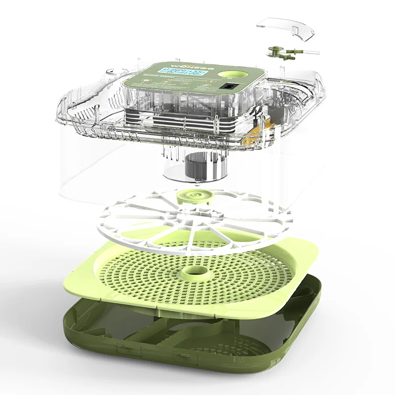 

Moisture-controlled incubator poultry and chick breeding can be automatically fed with water