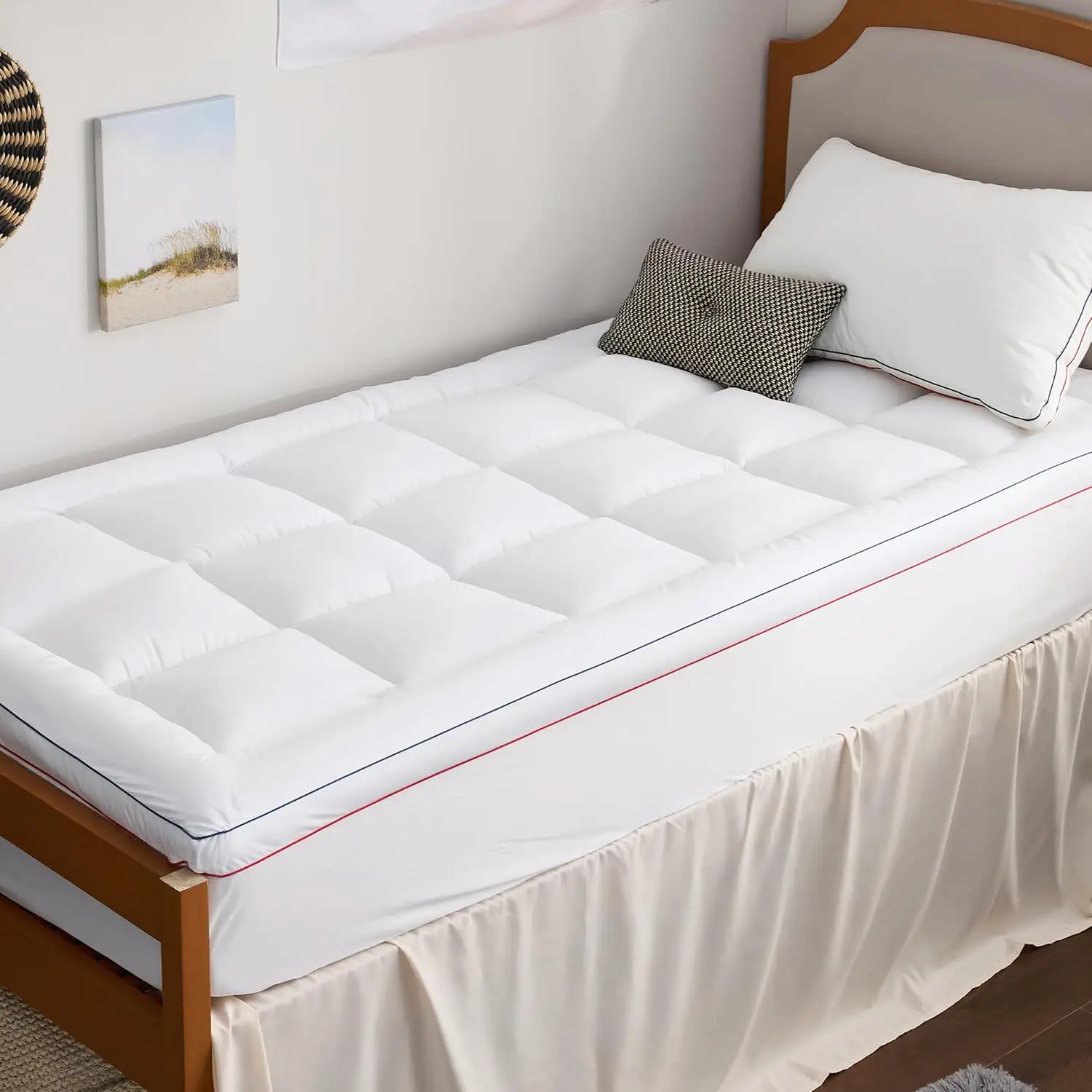 

Twin Xl Mattr Topper, 900Gsm Thi Soft Twin Extra Long Mattr Topper With Deep Pocket Up To 6-21 Hes Mattress, Quilted Fitted